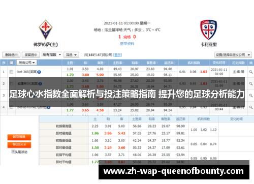 足球心水指数全面解析与投注策略指南 提升您的足球分析能力